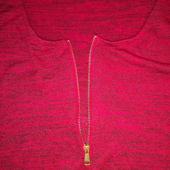 2 / $30.00 - Lily Morgan Ladies Size XL 1/4 Zip Red with Black Tweed Maxi Dress - Picture 6 of 10